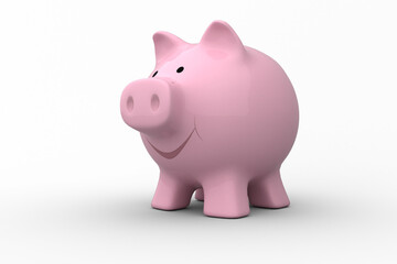 Wall Mural - Close up of pink piggy bank