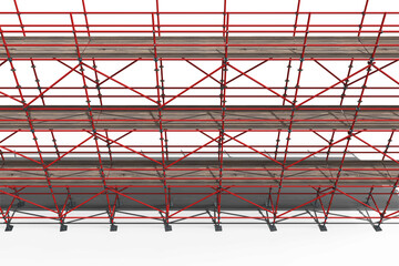 Poster - High angle 3d illustration of red metal grate