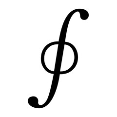Leinwandbilder - Contour integral sign on white background