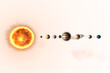 Composite image of various planets with sun