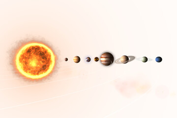 Wall Mural - composite image of various planets with sun
