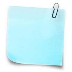 Aufkleber - Blue adhesive note with paper clip