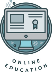 Poster - Digitally generated image of Computer monitor with text 