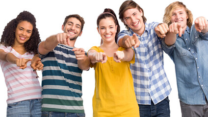 Poster - College students pointing at camera