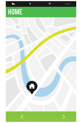 Poster - Digital image of house on navigation map