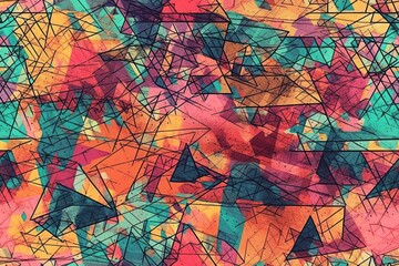 Wall Mural - vibrant and dynamic abstract painting with a variety of colors and shapes. Generative AI