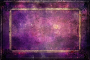 Poster - regal purple background with an elegant gold frame. generative ai