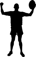 Poster - Full length image of male athlete with arms raised