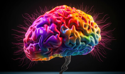 Poster - Rainbow Coloured Mind: Innovative Theories about Human Brain Structure. Generative AI