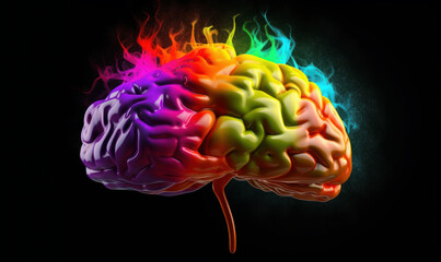 Poster - Rainbow Coloured Mind: Innovative Theories about Human Brain Structure. Generative AI