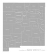 © Sunflower - Highly detailed gray map of New Mexico US state. Editable administrative map of New Mexico with territory borders and counties names labeled realistic vector illustration