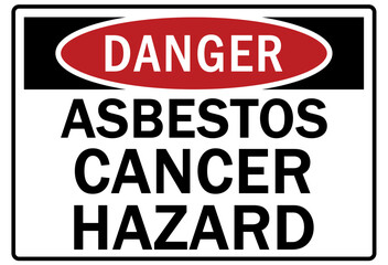 Asbestos chemical hazard sign and labels asbestos cancer hazard