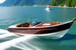 speedboat on the italian Como lake - vintage boat