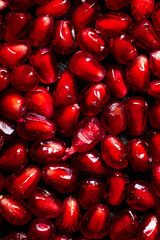 Wall Mural - red delicious grains of ripe pomegranate