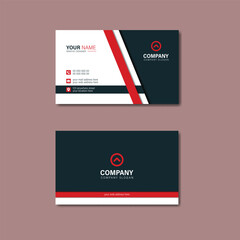 Wall Mural - Simple clean and creative modern red and black business card template vector