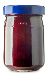 Wall Mural - Cherry jam in glass jar isolated