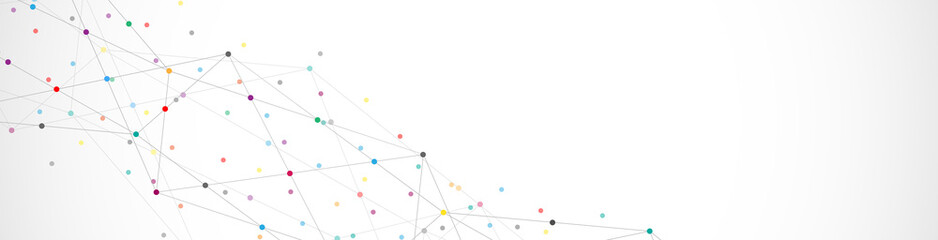 Abstract background and geometric pattern with connecting the dots and lines for banner design or header. Minimalistic texture for modern design
