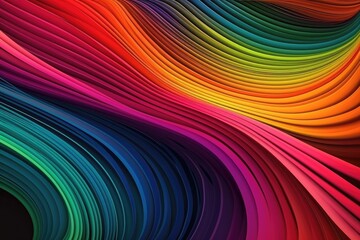 Canvas Print - colorful abstract background with flowing lines. Generative AI