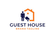 People With House For Guest House Logo Design Template