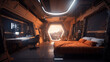 Bedroom in a habitat on Mars by generative AI