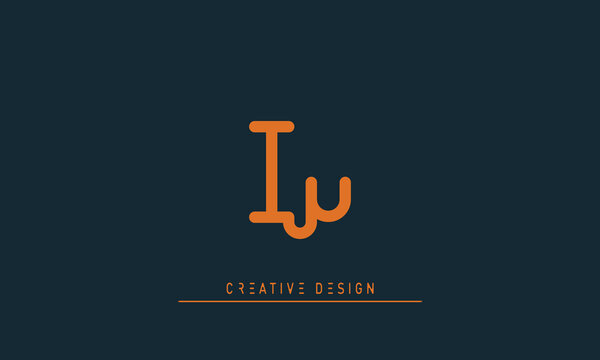 Alphabet letters Initials Monogram logo IU , UI