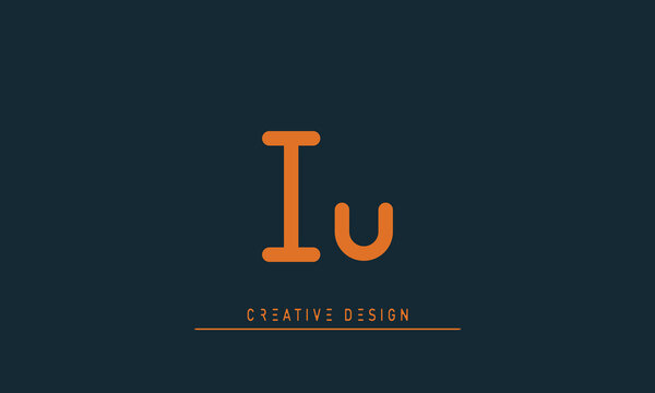 Alphabet letters Initials Monogram logo IU , UI