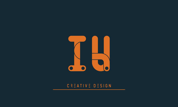 Alphabet letters Initials Monogram logo IU , UI