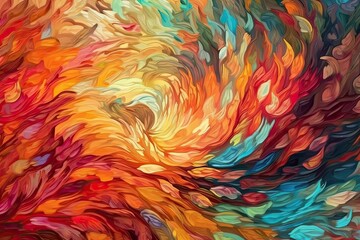 Poster - vibrant and colorful wave painting. Generative AI