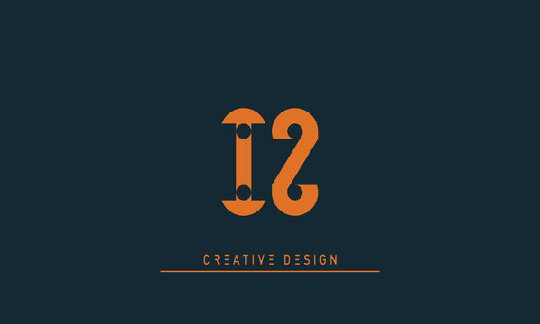 Alphabet letters Initials Monogram logo IZ , ZI