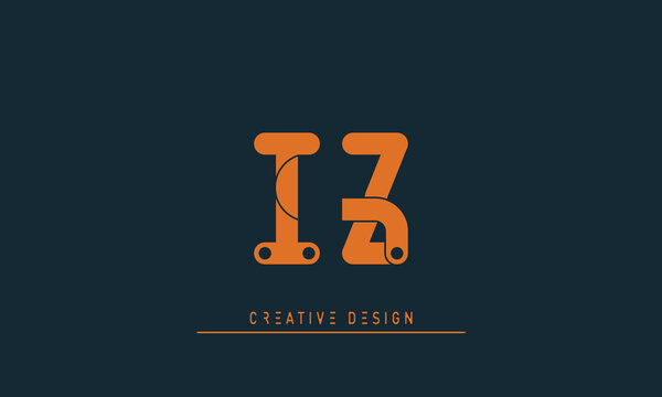 Alphabet letters Initials Monogram logo IZ , ZI