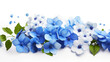 blue flower, white background, masterpiece, high quality