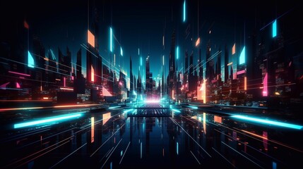 Abstract Cyber Space Background. Generative AI.