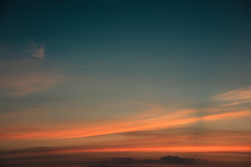 Calm and dreamy summer sunset sky