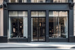 Modern Clothing Boutique Exterior with Large Window Display and Contemporary Interior Design, Ideal for Fashion Retail Concepts and Shopping Experiences - Generative AI