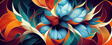 Abstract Floral Colorful Wallpaper Background Illustration (Generative AI)