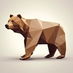 brown bear low poly illustration