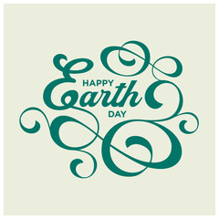 Wall Mural - Earth day poster, Earth day post, Earth day text calligraphy, logo, typeface, vector illustration for poster, banner, greeting card, web, template, print & social media post. Happy earth day poster