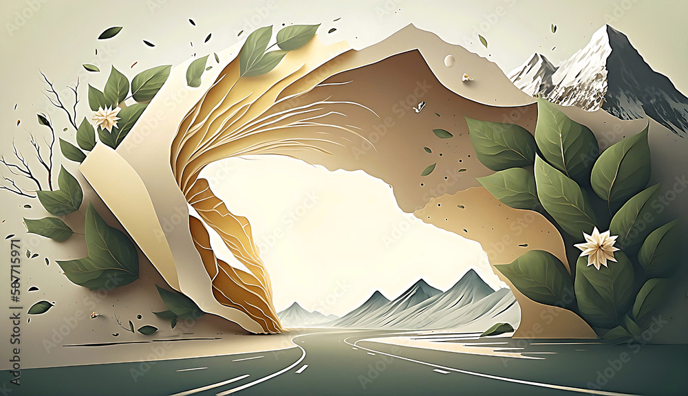 Nature-Inspired Design background template with a featuring images of ...