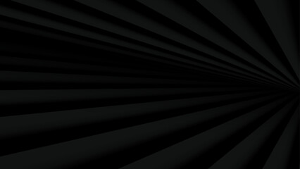 Fototapete - Abstract black background with 3d lines pattern,  architecture minimal dark gray striped design