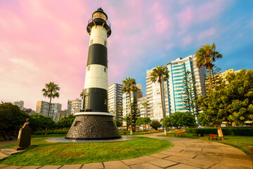 La Marina Lighthouse in Lima, Peru