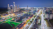 Skyline Of Puerto Madero Buenos Aires Argentina Aerial City View At Night 