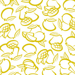 Wall Mural - Mango pattern background set. Collection icons mango. Vector