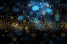Abstract Light Background Blue And Gold Sequins