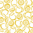 Lemon pattern background set. Collection icon lemons. Vector