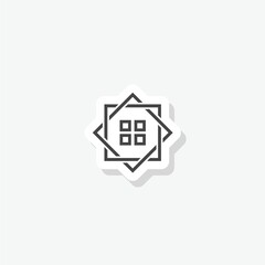 Poster - House icon sticker isolated on white background