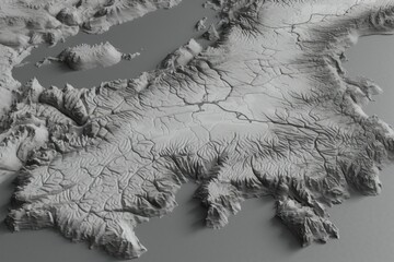 Poster - vast 3D landscape. Generative AI