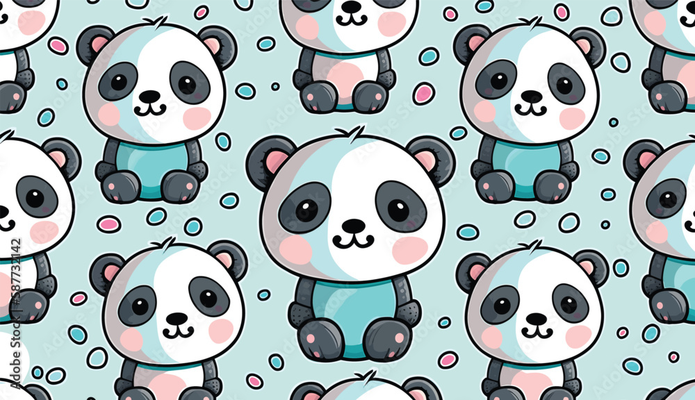 seamless pattern with funny monsters Stock Vector | Adobe Stock