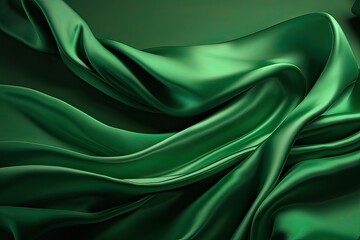 Canvas Print - Smooth elegant green silk or satin texture can use as background