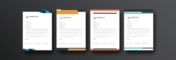 Wall Mural - modern creative & clean business style letterhead bundle of your corporate project design.set to pri
