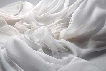  a close up of a white cloth with a white background.  generative ai